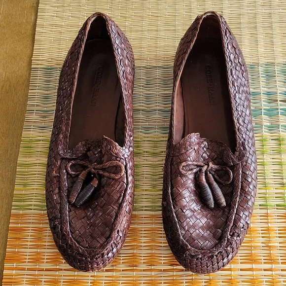 COLE HAAN MENS LEATHER TASSEL LOAFERS - Picture 1 of 12